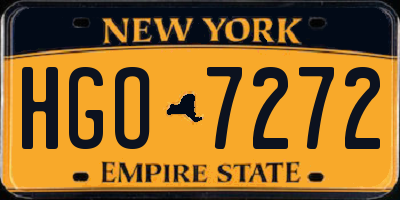 NY license plate HGO7272