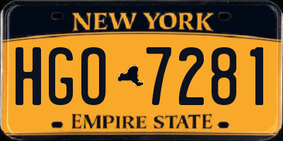 NY license plate HGO7281