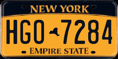 NY license plate HGO7284