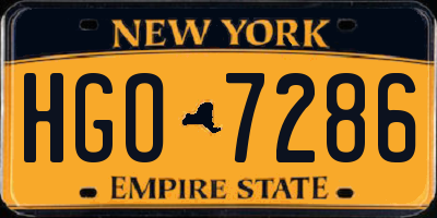 NY license plate HGO7286