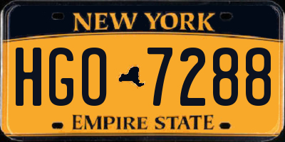 NY license plate HGO7288