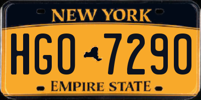 NY license plate HGO7290
