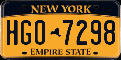 NY license plate HGO7298