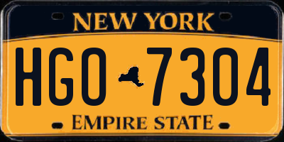 NY license plate HGO7304