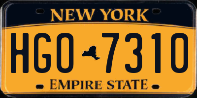 NY license plate HGO7310