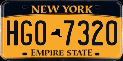 NY license plate HGO7320