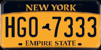 NY license plate HGO7333