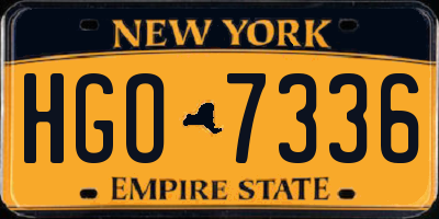NY license plate HGO7336