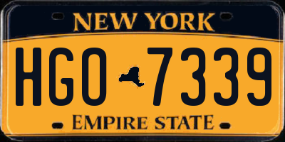 NY license plate HGO7339