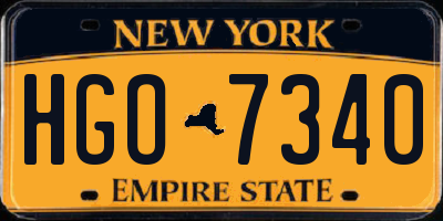 NY license plate HGO7340