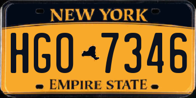 NY license plate HGO7346