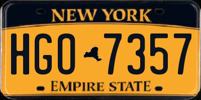 NY license plate HGO7357