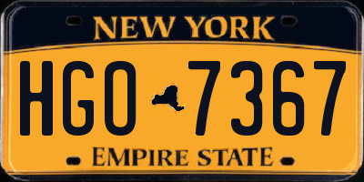 NY license plate HGO7367