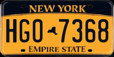 NY license plate HGO7368