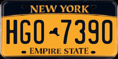 NY license plate HGO7390