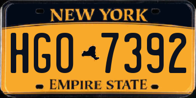 NY license plate HGO7392