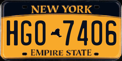 NY license plate HGO7406