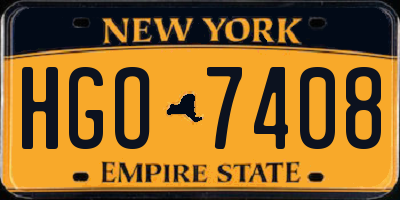 NY license plate HGO7408