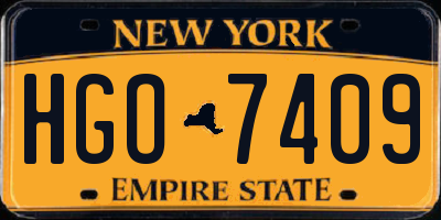 NY license plate HGO7409