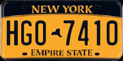 NY license plate HGO7410