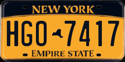 NY license plate HGO7417