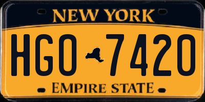 NY license plate HGO7420