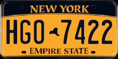 NY license plate HGO7422