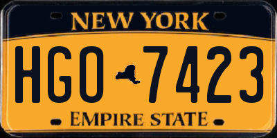 NY license plate HGO7423