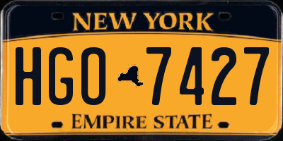 NY license plate HGO7427