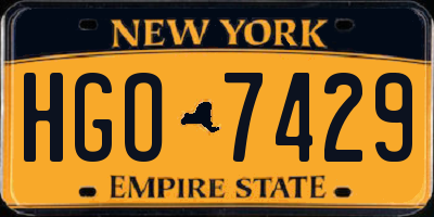 NY license plate HGO7429