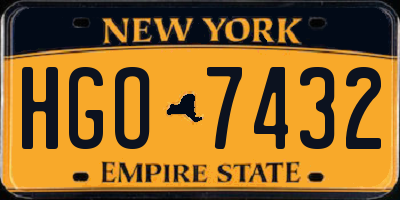 NY license plate HGO7432