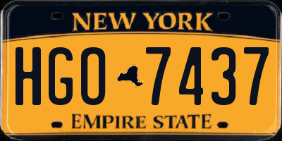NY license plate HGO7437