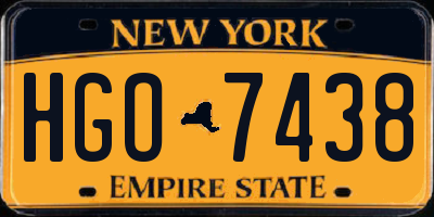 NY license plate HGO7438