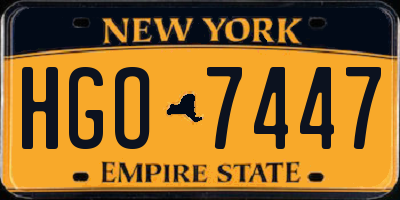 NY license plate HGO7447
