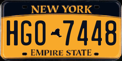 NY license plate HGO7448