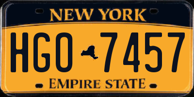 NY license plate HGO7457