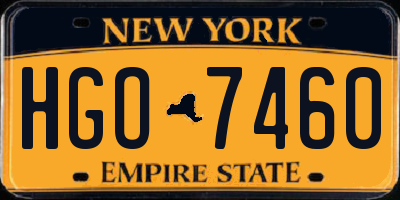 NY license plate HGO7460