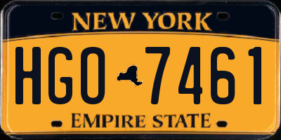 NY license plate HGO7461