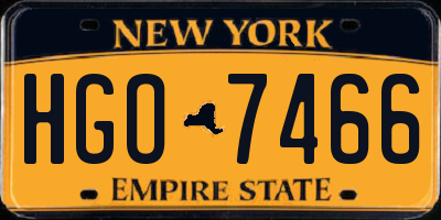 NY license plate HGO7466