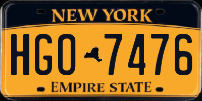 NY license plate HGO7476