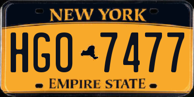 NY license plate HGO7477