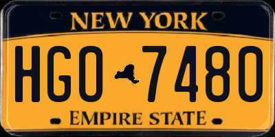 NY license plate HGO7480