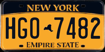 NY license plate HGO7482