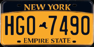 NY license plate HGO7490