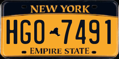 NY license plate HGO7491