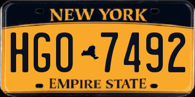 NY license plate HGO7492