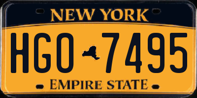 NY license plate HGO7495