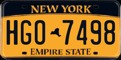 NY license plate HGO7498