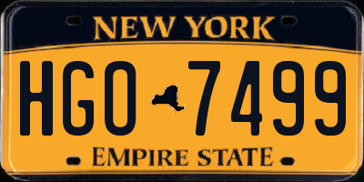 NY license plate HGO7499
