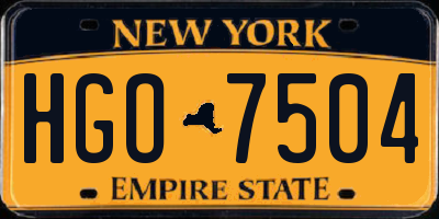 NY license plate HGO7504